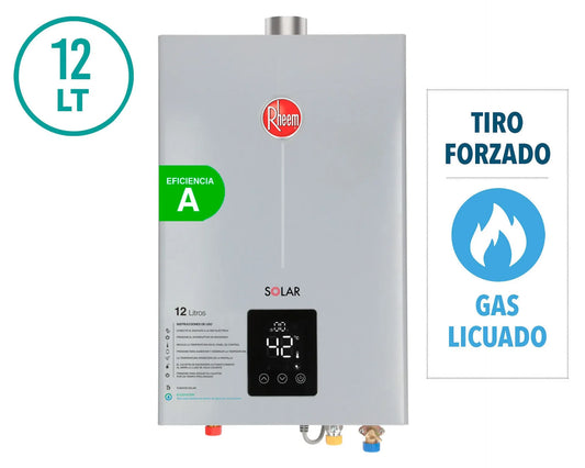 Calefont Ionizado Tiro Forzado 12 Litros Gas Licuado Modulante Rheem