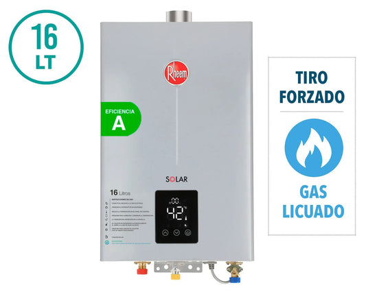Calefont Tiro Forzado 16 Litros Gas Licuado Modulante Prestige Rheem