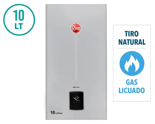 Calefont Tiro Natural 10 Litros Gas Licuado Modulante Prestige Rheem