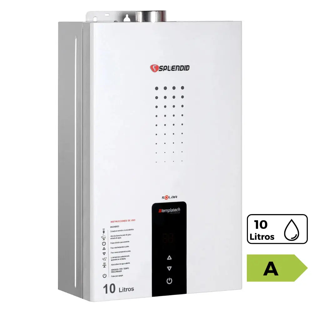 Calefont tiro forzado 10 lt gas licuado Templatech Splendid