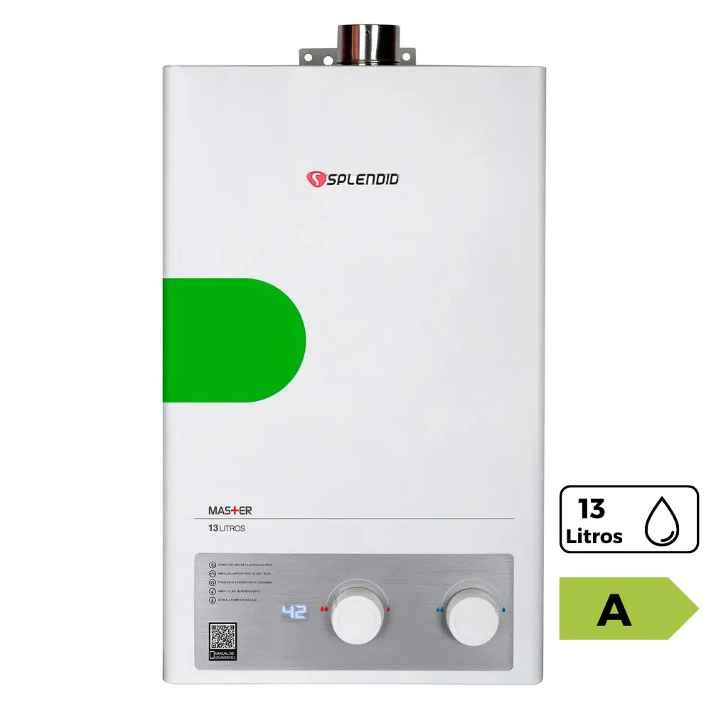 Calefont ionizado tiro forzado 13 litros gas licuado Master Splendid