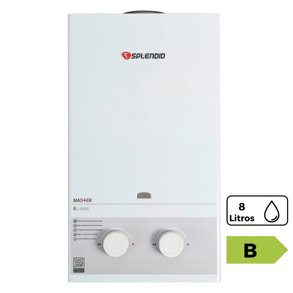 Calefont ionizado tiro natural 8 litros gas licuado Master Splendid