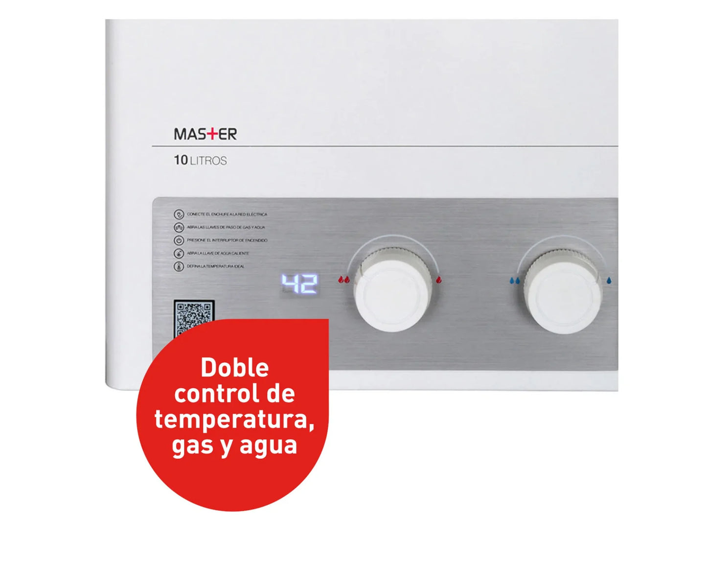 Calefont Ionizado Tiro Forzado 10 Litros Gas Licuado Master Splendid