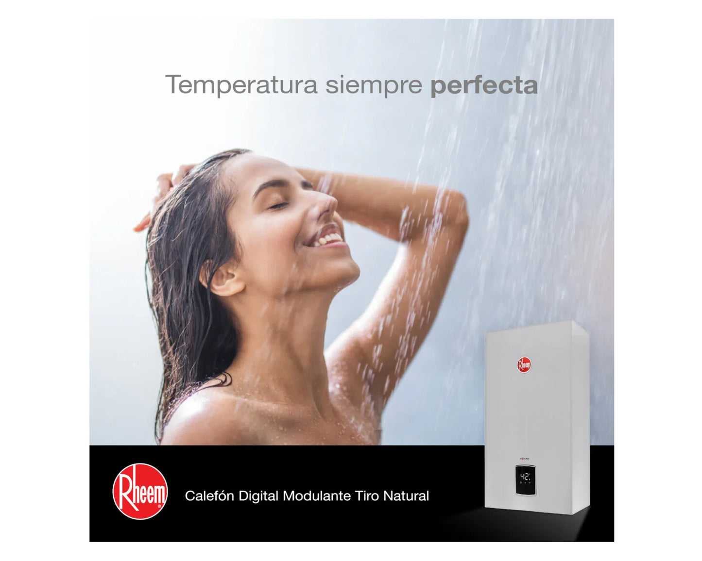 Calefont Ionizado Tiro Forzado 12 Litros Gas Licuado Modulante Rheem