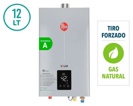 Calefont Ionizado Tiro Forzado 12 Litros Gas Natural Modulante Rheem