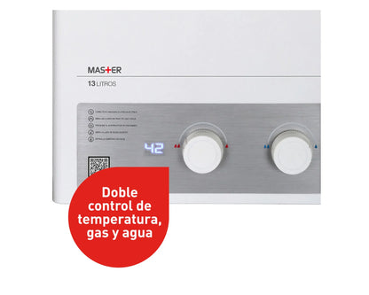 Calefont Ionizado Tiro Forzado 13 Litros Gas Licuado Master Splendid