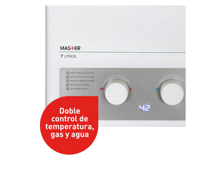 Calefont Ionizado Tiro Forzado 7 Litros Gas Licuado Master Splendid