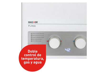 Calefont Ionizado Tiro Forzado 7 Litros Gas Natural Master Splendid