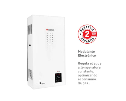 Calefont Ionizado Tiro Natural 14 Litros Gas Licuado Templatech Splendid