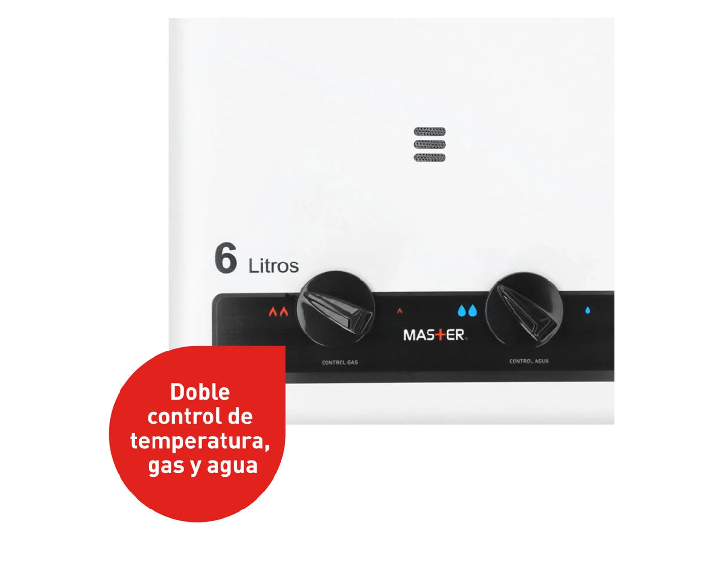 Calefont Ionizado Tiro Natural 6 Litros Gas Licuado Master Splendid