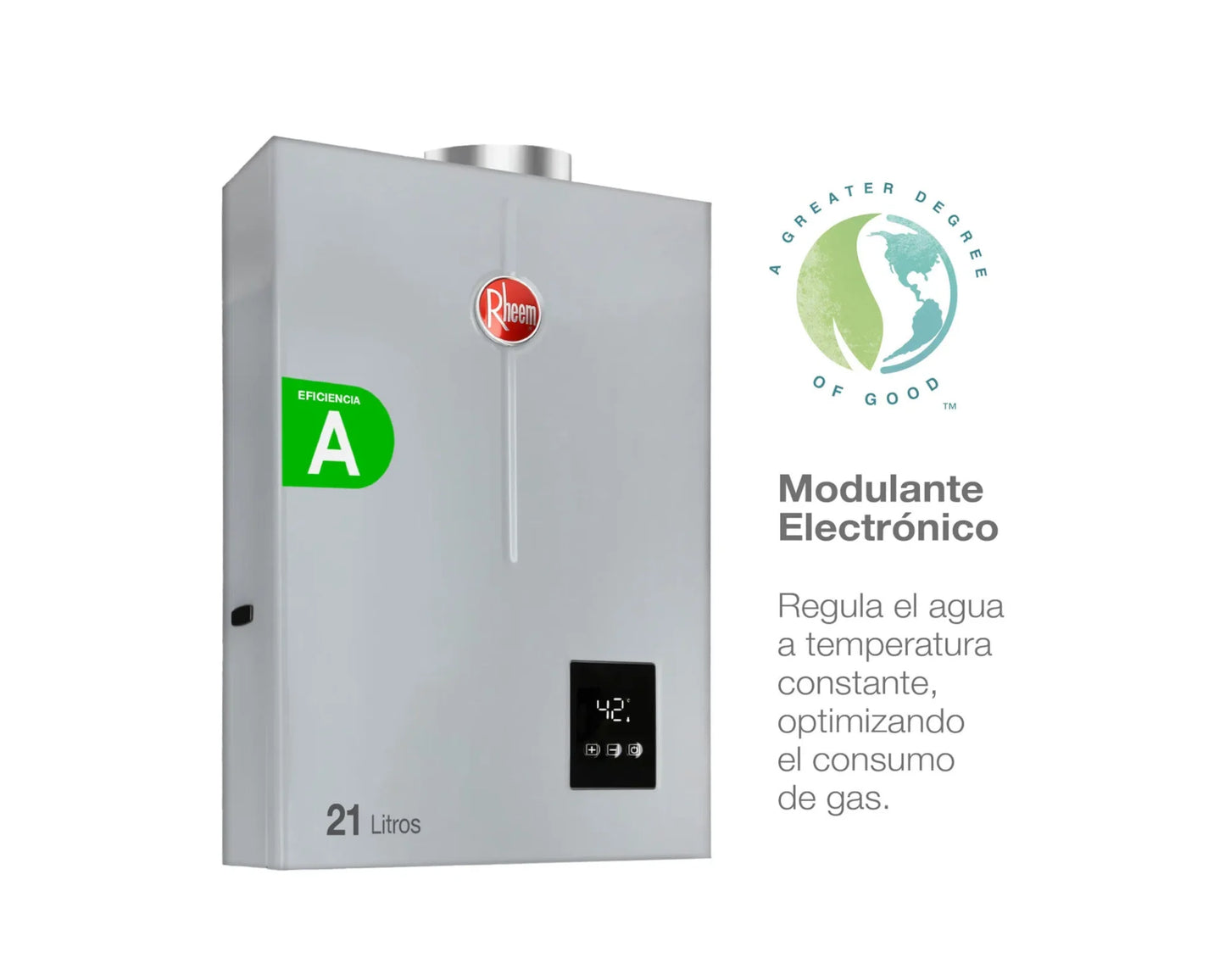 Calefont Tiro Forzado 21 Litros Gas Natural Modulante Prestige Rheem
