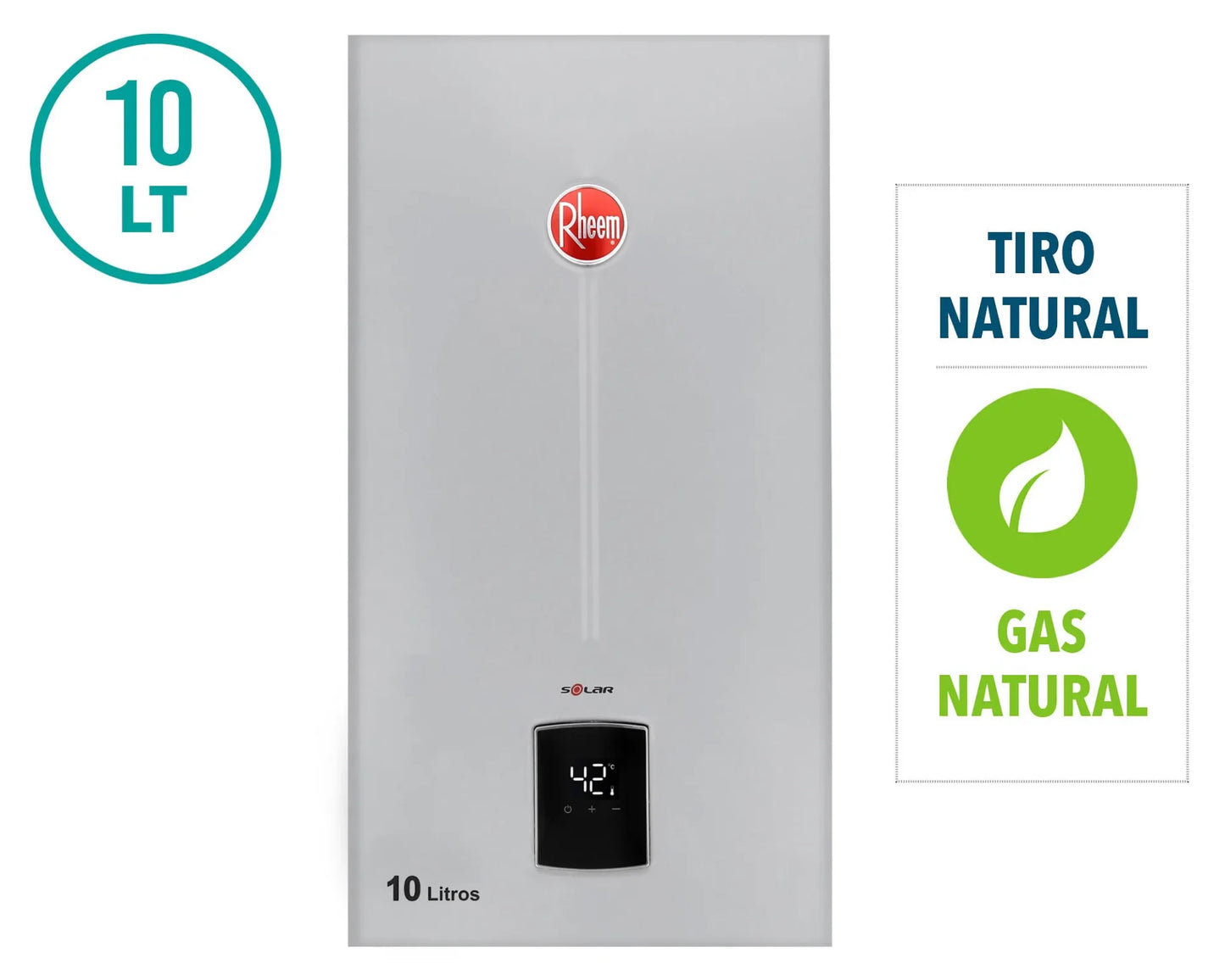 Calefont Tiro Natural 10 Litros Gas Natural Prestige Rheem