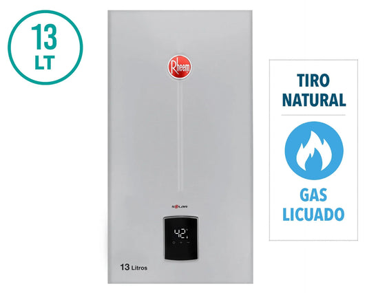 Calefont Tiro Natural 13 Litros Gas Licuado Modulante Prestige Rheem
