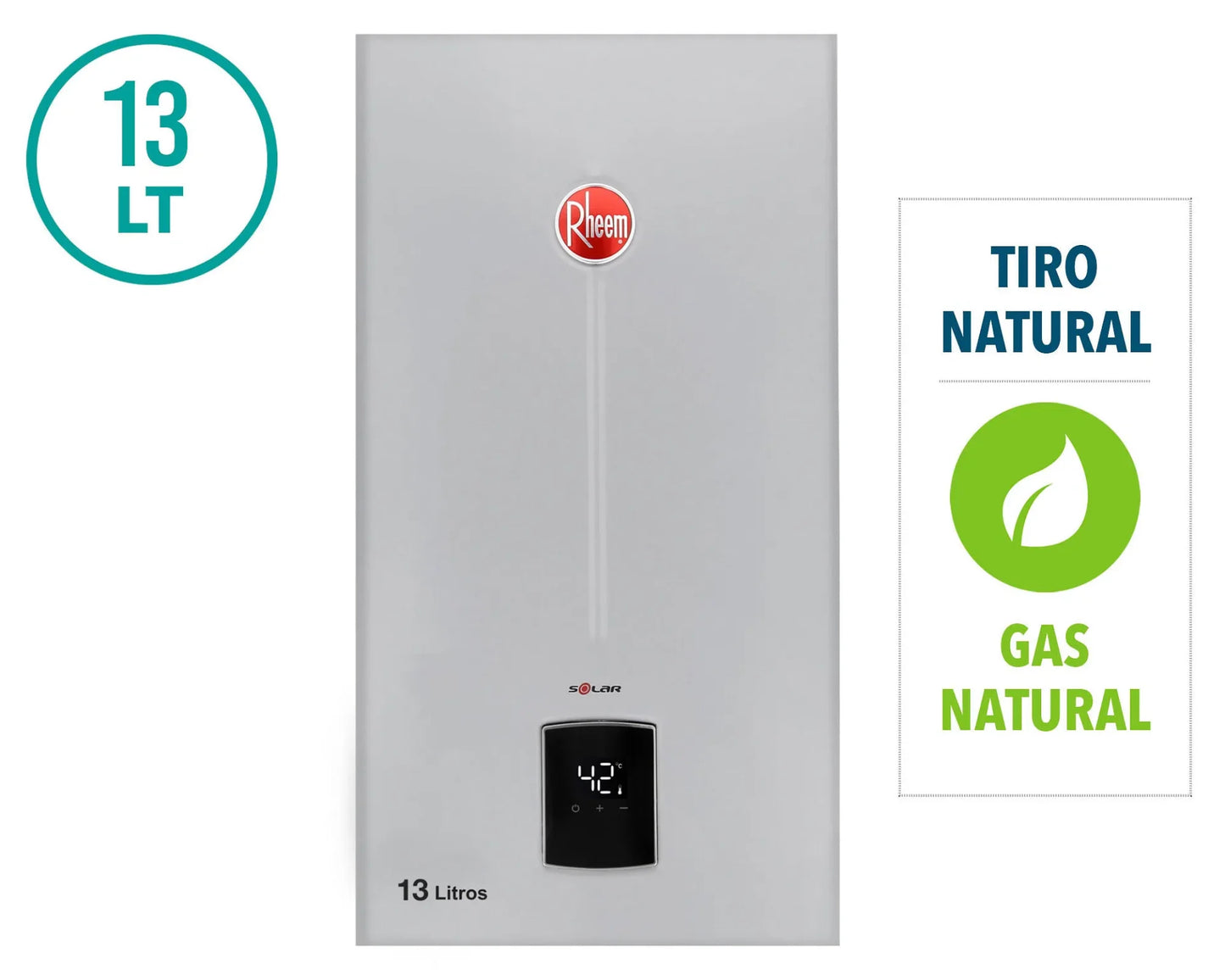 Calefont Tiro Natural 13 Litros Gas Natural Modulante Prestige Rheem