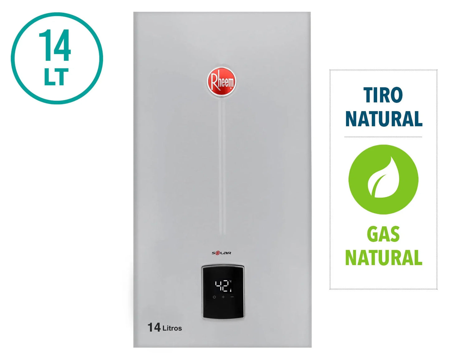 Calefont Tiro Natural 14 Litros Gas Natural Modulante Prestige Rheem