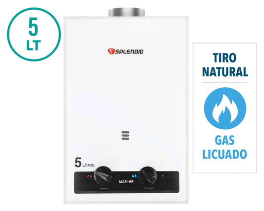 Calefont ionizado tiro natural 5 litros gas licuado MV SB 5 Splendid