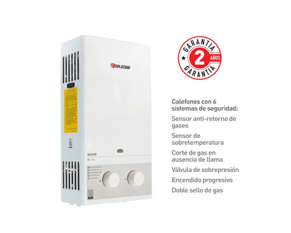 Calefont ionizado tiro natural 8 litros gas licuado Master Splendid