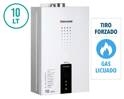 Calefont tiro forzado 10 lt gas licuado Templatech Splendid